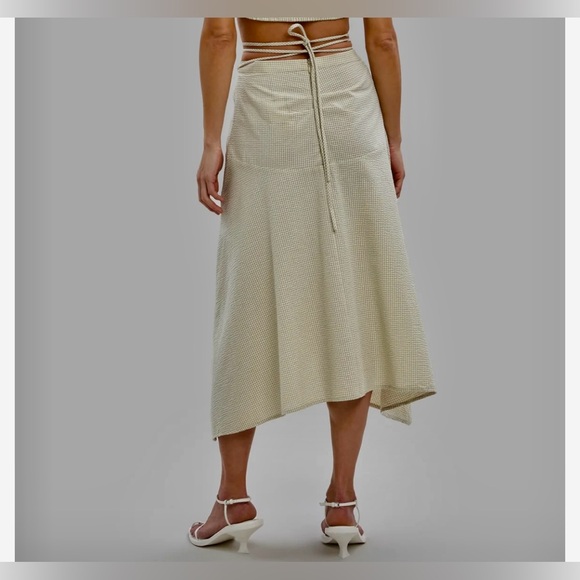 Proenza schouler white label gingham tie front midi skirt - Picture 2 of 6